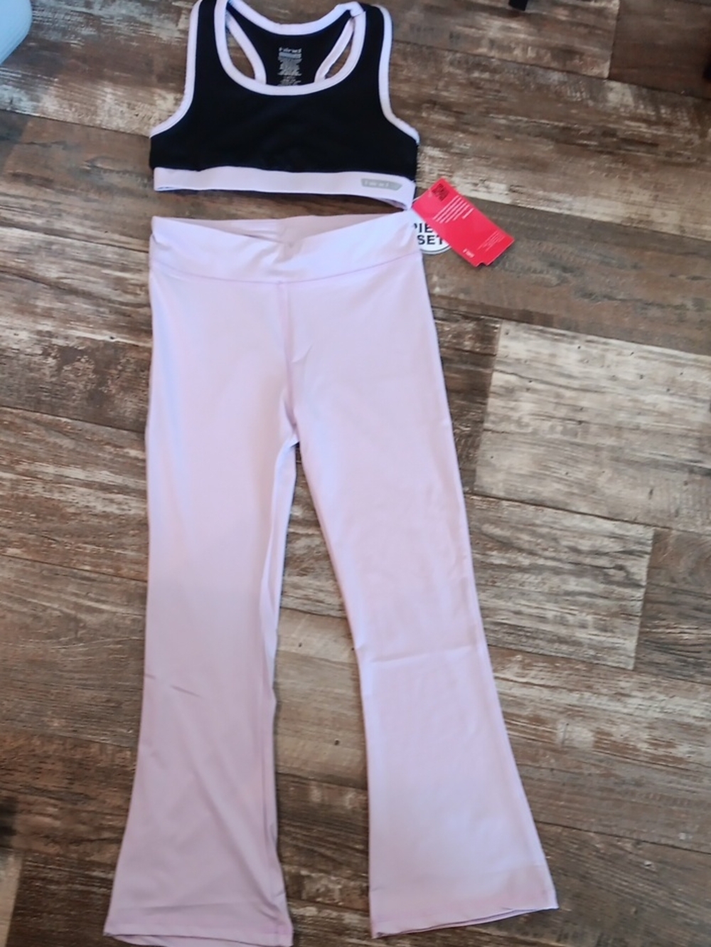 Hind- Black & Light Purple Two-Piece Active Set Girls Size 6X